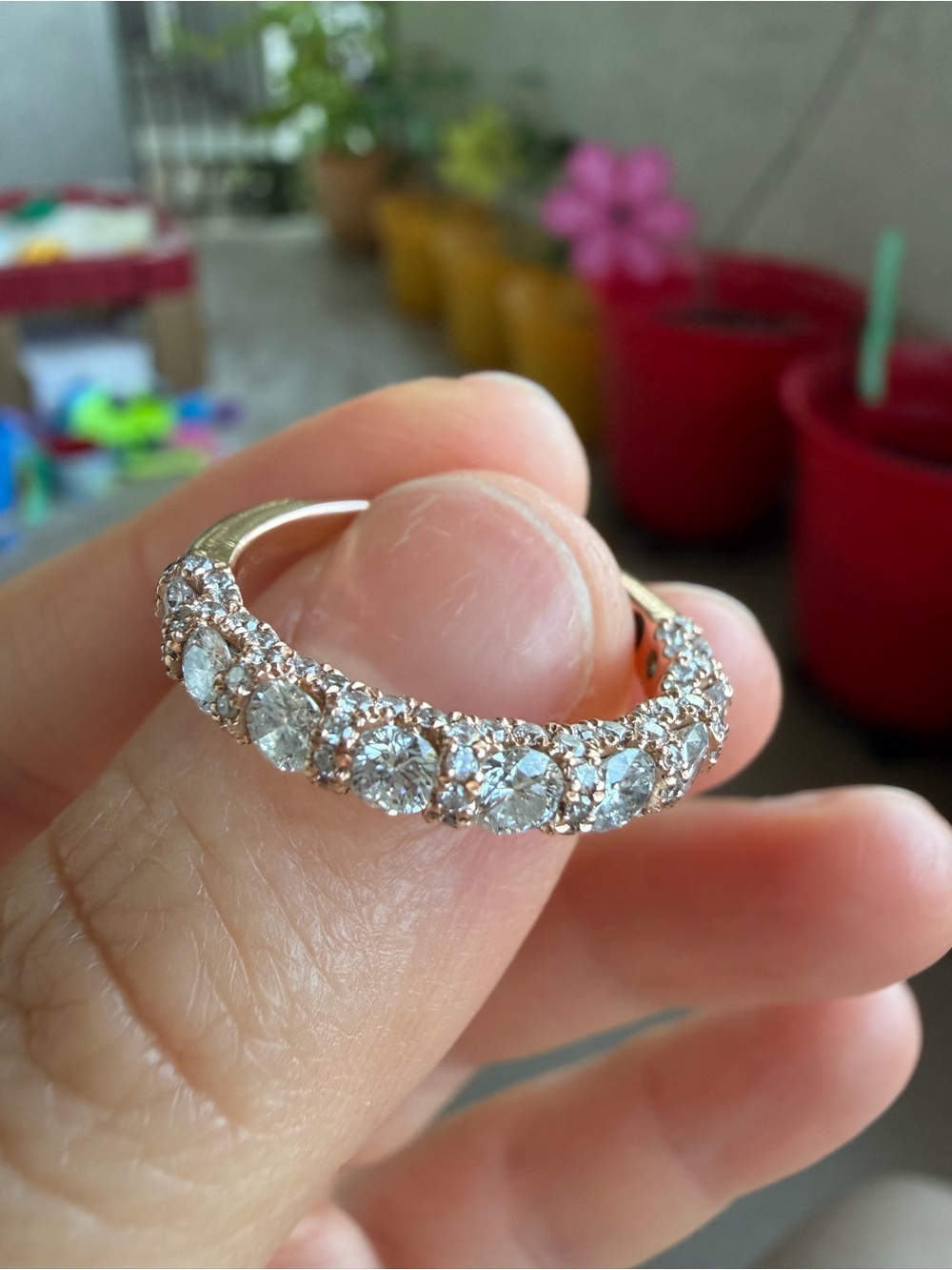 Rose Gold Vera Wang diamond wedding band